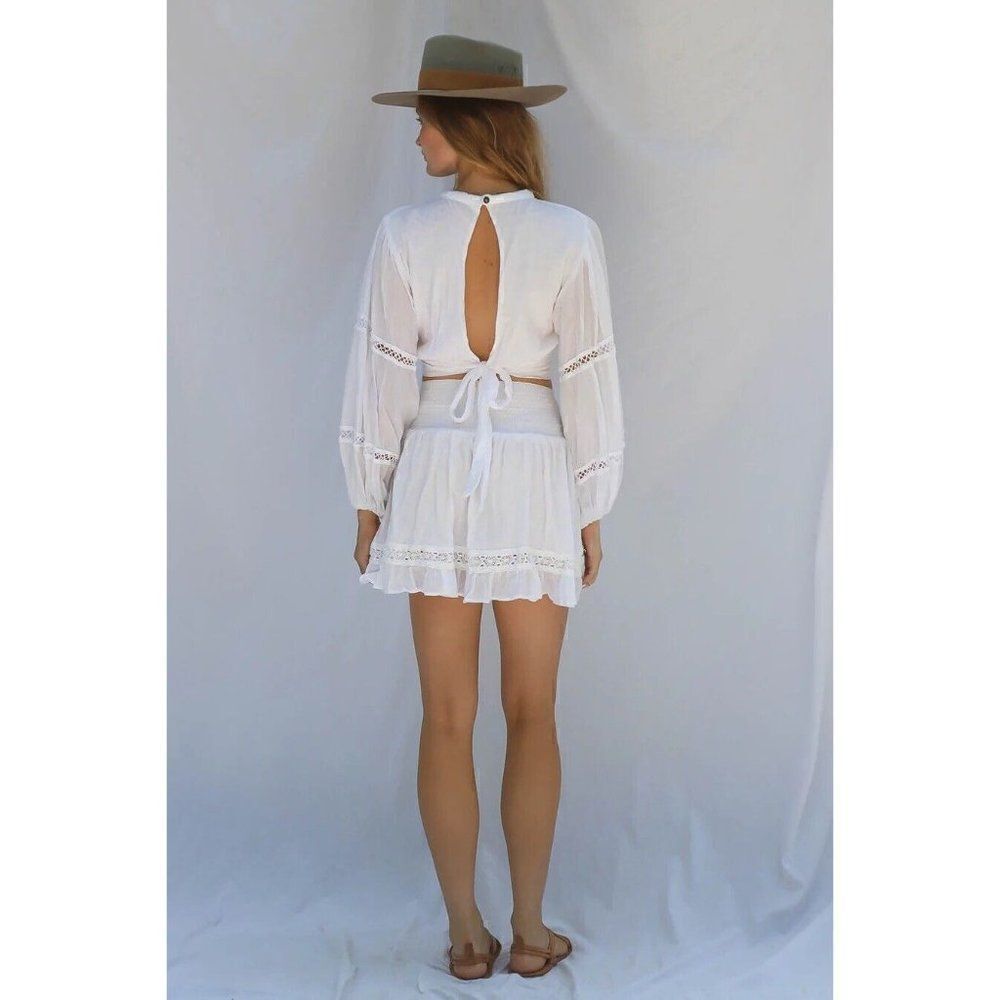 NWT FREE PEOPLE X JENS PIRATE BOOTY BREAK ON THROUGH MINI SKIRT IVORY - Picture 3 of 6